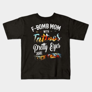 F-Bomb Mom With Tatoos Kids T-Shirt